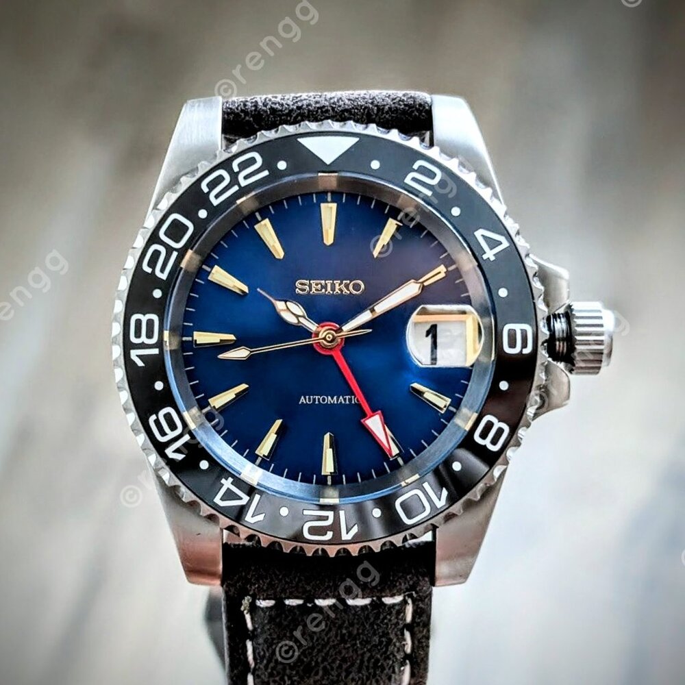 SOLID TITANIUM Automatic GMT Sub Diver Premium Bl… - image 2
